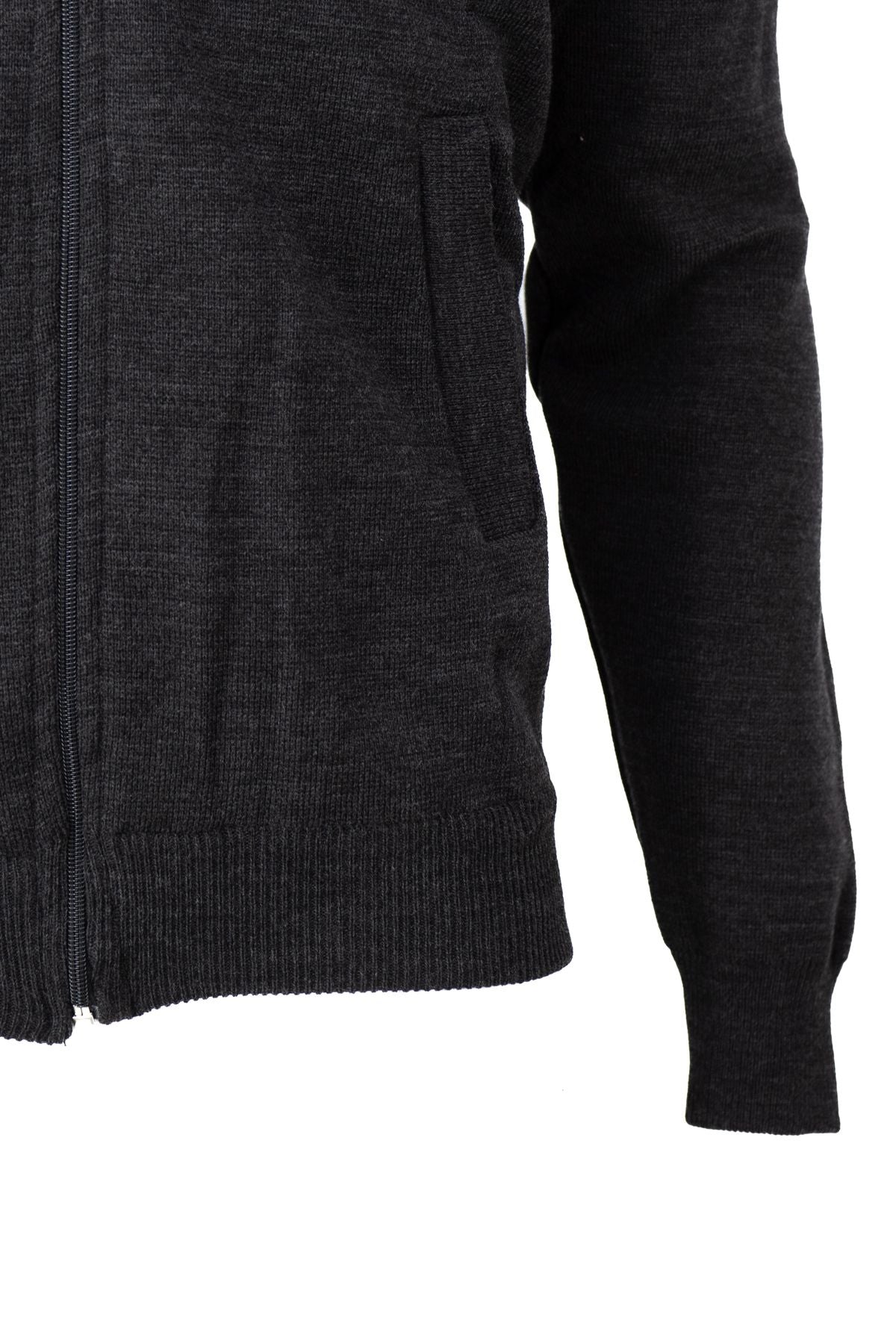 Erkek Kışlık Kalın Çelik Örme Triko Hırka KendindenMotifli Astarlı Fermuarlı Cepli HakimYaka